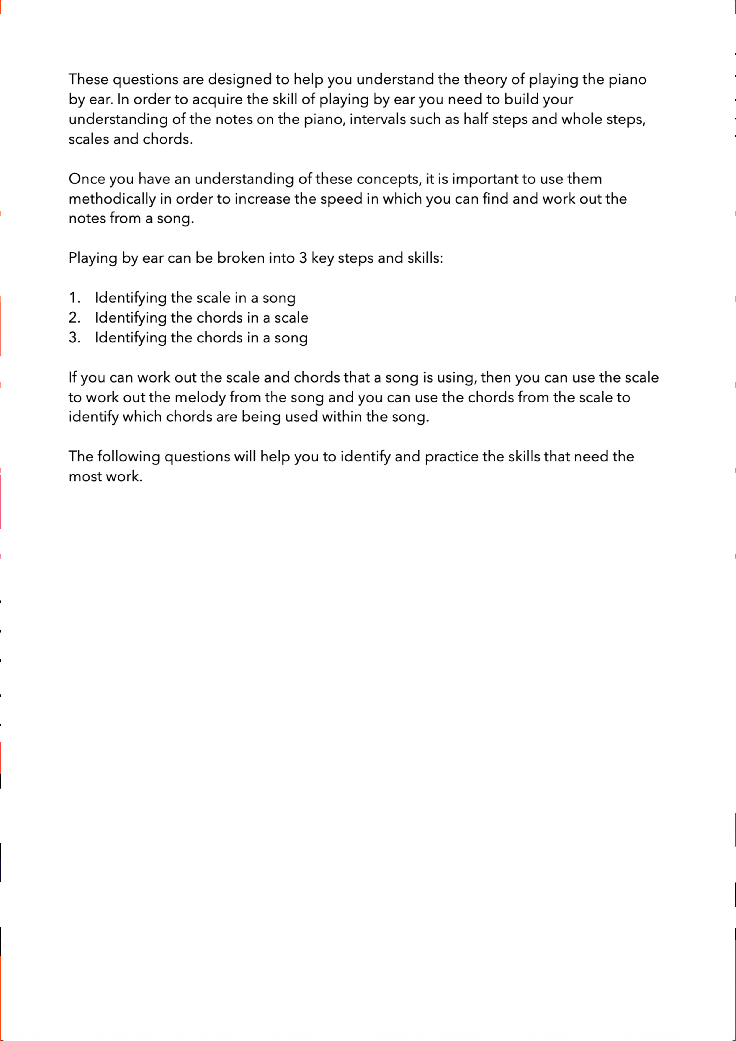 Playing by Ear Theory Exercises - Understanding Scales, Chords and Notes!